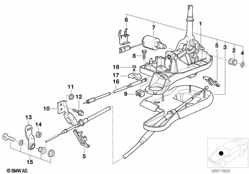 Genuine BMW 25161421823 E38 Bowden Cable (Inc. 750i & 750iL) | ML Performance UK Car Parts