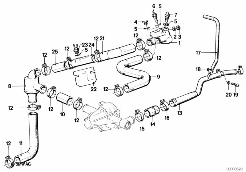 Genuine BMW 11531277930 E28 Water Hose (Inc. 518i) | ML Performance EU Car Parts