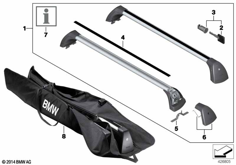 Genuine BMW 82712150092 Roof Rack (Inc. 530dX, 535d & 520i) | ML Performance EU Car Parts
