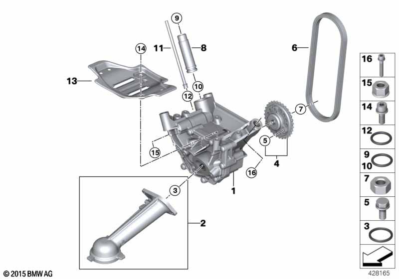 Lubrication system/Oil pump with drive