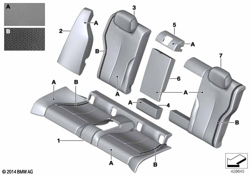 Individual cover, leather, seat rear