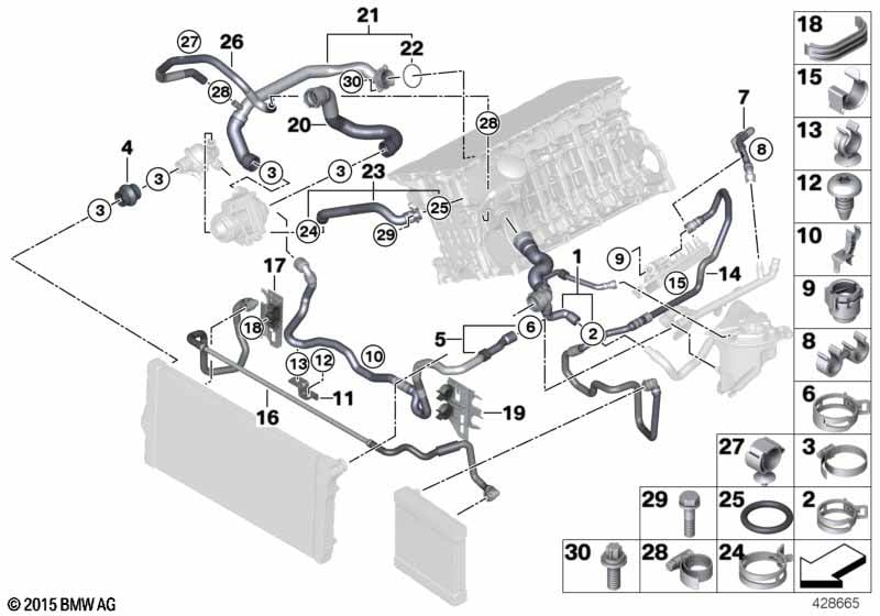 Cooling system coolant hoses