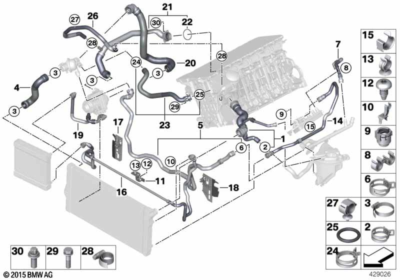 Genuine BMW 11537605432 F01 F12 Water Hose, Inlet, Thermostat (Inc. Hybrid 7L, 740LiX & 640i) | ML Performance UK Car Parts