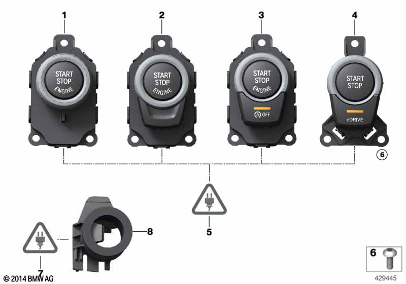 Switch, Start/Stop, emergency start coil