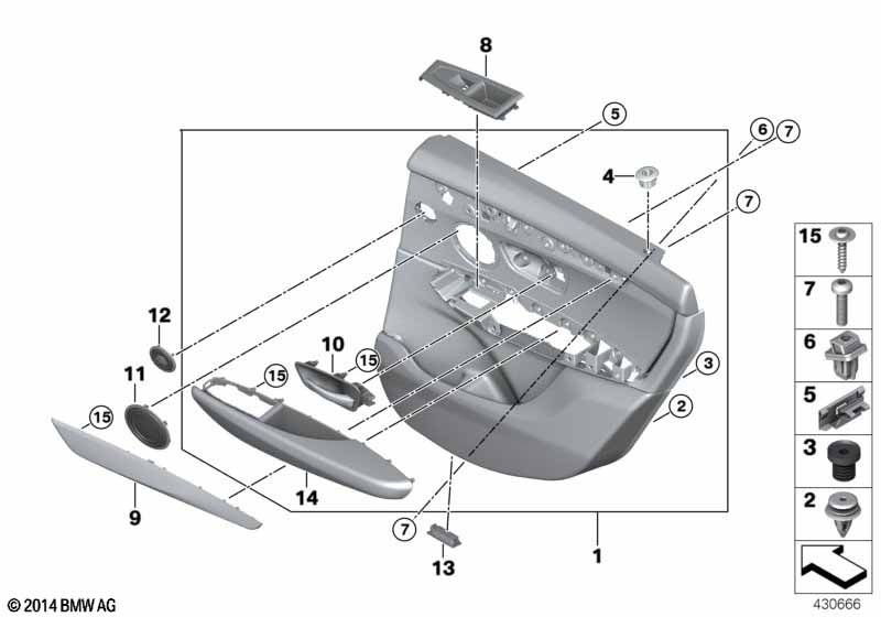 Genuine BMW 51427405042 F45 F45 Door Trim Panel, Rear, Right SCHWARZ (Inc. 225iX, 225i & 214d) | ML Performance UK Car Parts