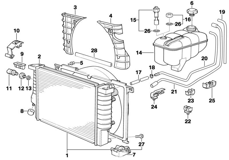 Genuine BMW 17112227281 E36 Radiator A=550mm (Inc. M3 & Z3 M) | ML Performance UK Car Parts