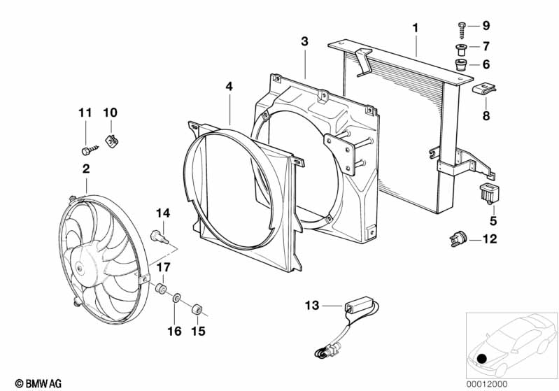 Genuine BMW 17111723029 E36 Fan Shroud A=440mm (Inc. 328i, 325is & 316i) | ML Performance UK Car Parts