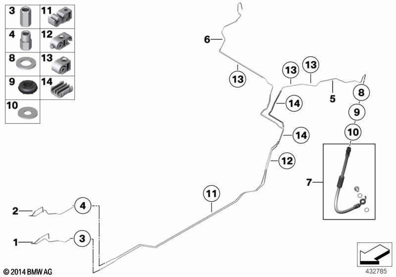 Genuine BMW 34322284319 F13 Brake Hose Rear (Inc. M5 & M6) | ML Performance UK Car Parts