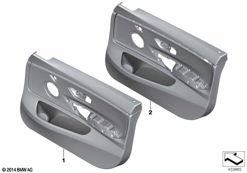 Door trim panel, front