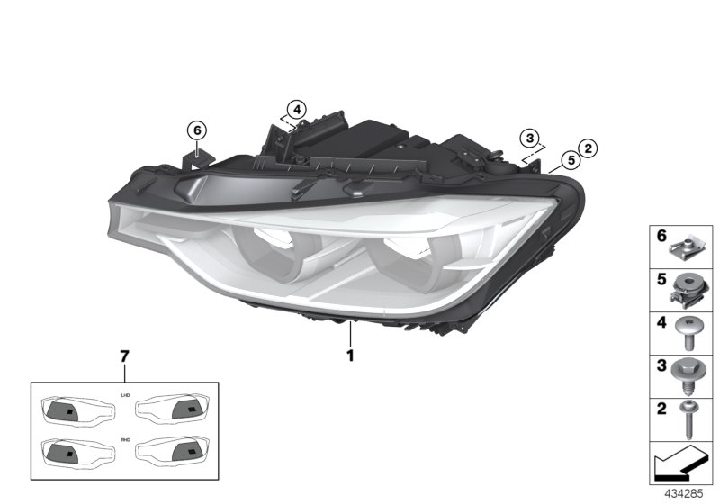 Genuine BMW 63117419630 F30 F31 Headlight With Led Technology, Right (Inc. 328dX, 320iX & 320i) | ML Performance UK Car Parts