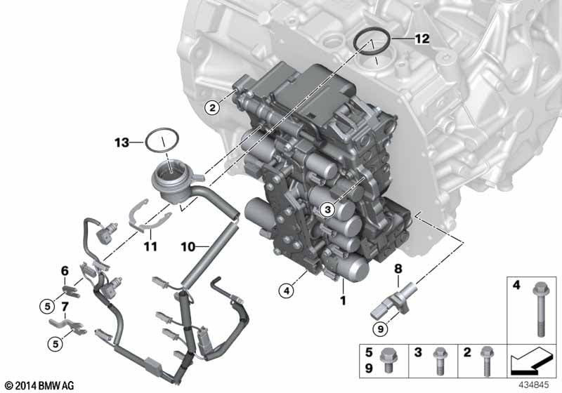 GA8F22AW valve body and mounted parts