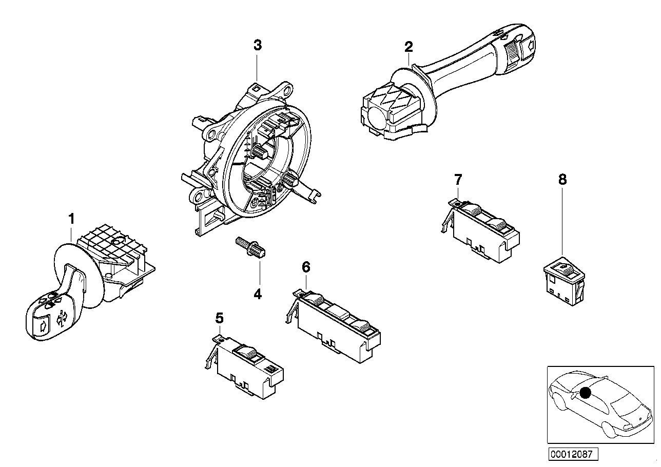 Genuine BMW 61318363668 E86 E85 E83 Switch Turn Signal,Dip-Dim Control (Inc. Z4 2.0i, 540i & 323i) | ML Performance UK Car Parts