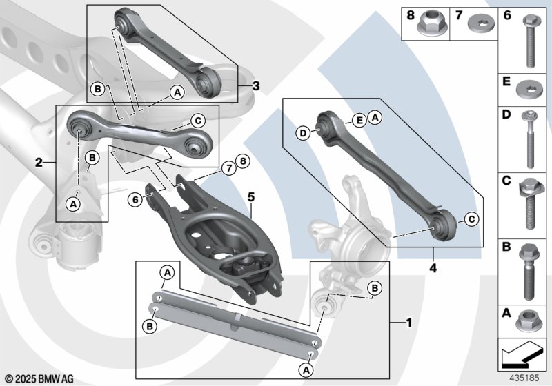 Repair kits for suspension arms/struts