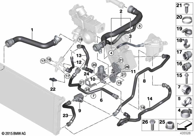 Cooling system coolant hoses