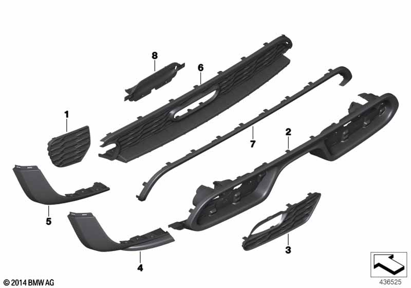 Genuine BMW 51127380987 F56 F55 Grill, Bumper, Rear Left JCW / PDC (Inc. One D, One First & Cooper SD) | ML Performance UK Car Parts