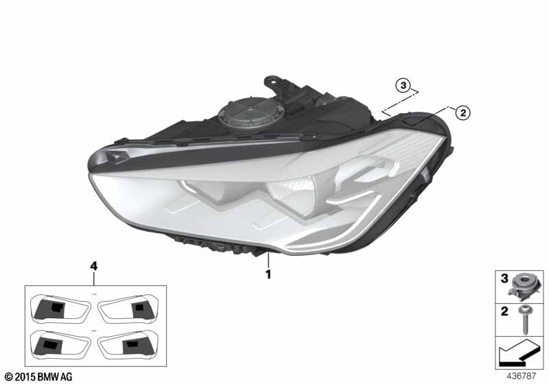 Genuine BMW 63117346535 F48 Headlight, Halogen, Left RHD (Inc. X1 20dX, X1 18d & X1 20iX) | ML Performance UK Car Parts