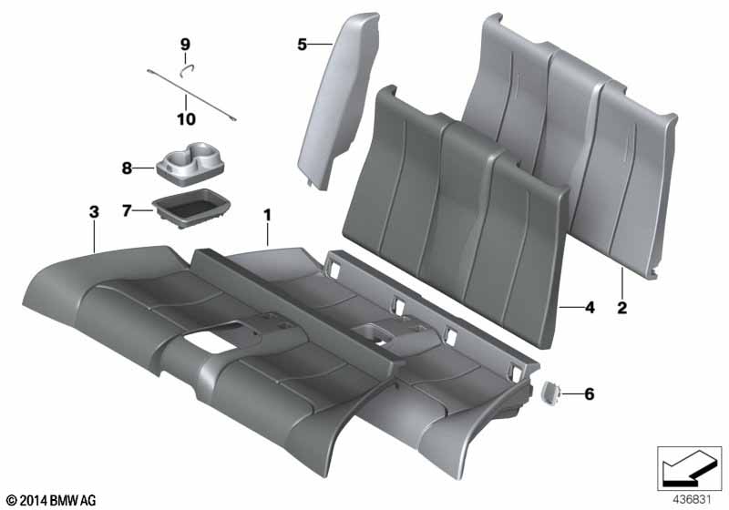 Seat, rear, uphlstry/cover, load-through