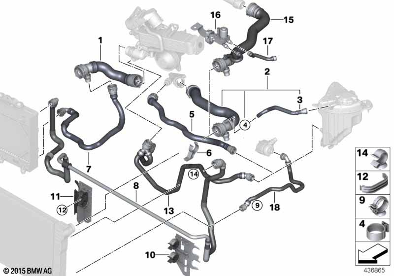 Cooling system coolant hoses