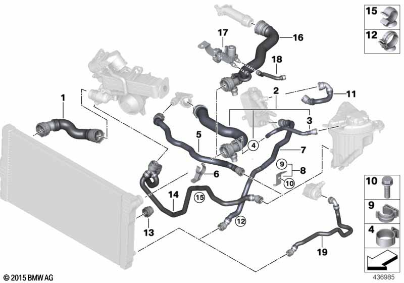 Cooling system coolant hoses