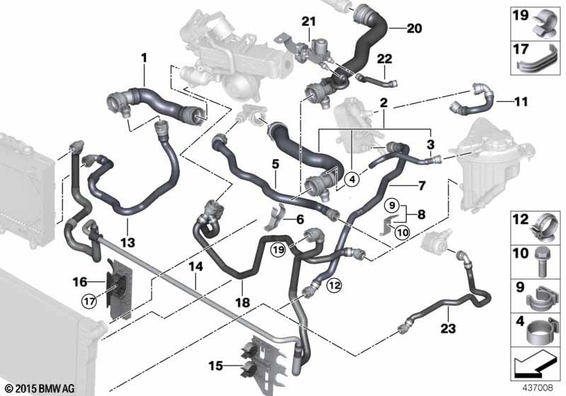 Cooling system coolant hoses