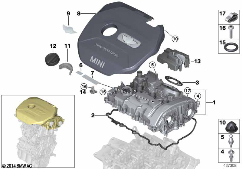 Genuine BMW 11127611276 F56 F55 Cylinder Head Cover (Inc. One & One First) | ML Performance UK Car Parts