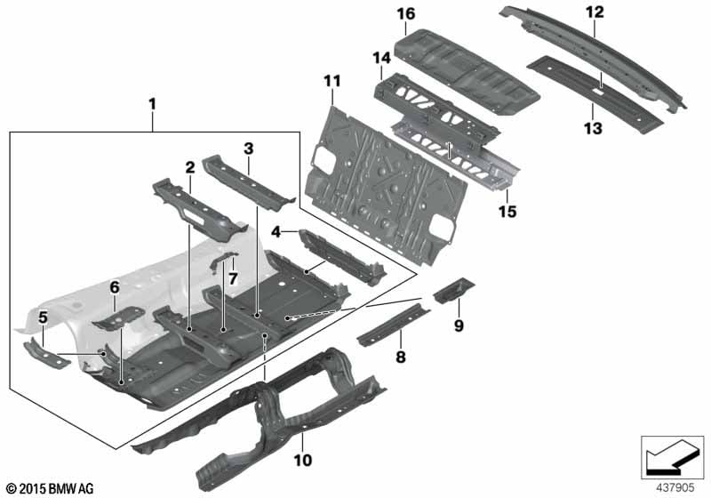 Partition trunk/Floor parts