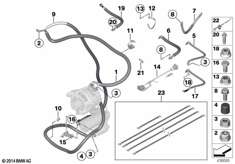 Battery-starter ground cable