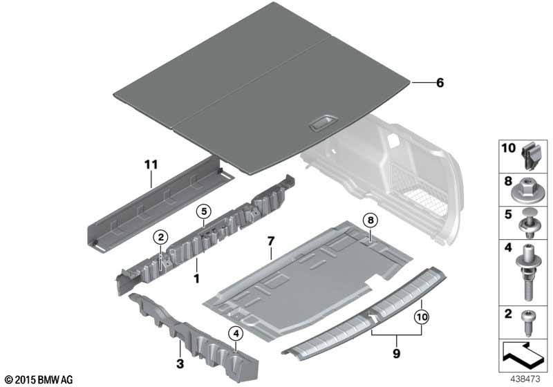 Genuine BMW 51477425356 F48 Pad, Trunk Floor, Right (Inc. X1 28iX, X1 20i & X1 25dX) | ML Performance UK Car Parts