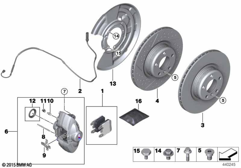 Rear brake / brake pad / wear sensor