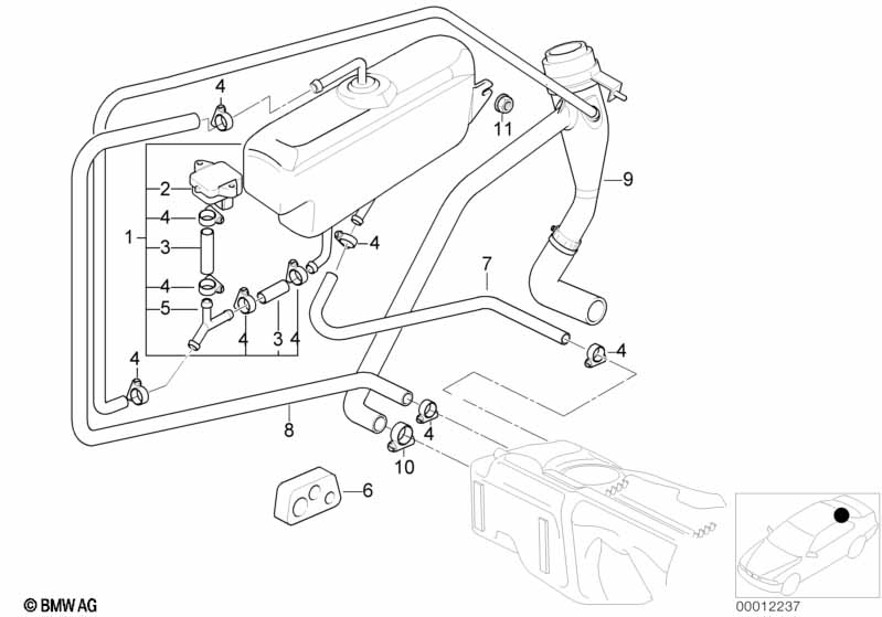 Genuine BMW 16131183697 E36 Expansion Tank (Inc. 318ti) | ML Performance UK Car Parts
