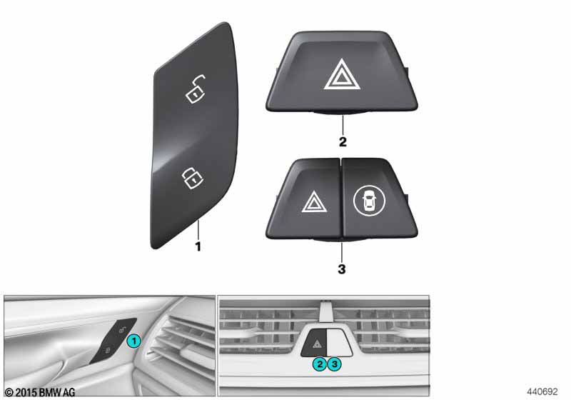 Genuine BMW 61316993046 G11 F90 Switch For Emergency Flasher System (Inc. 630iX, 740e & 745e) | ML Performance EU Car Parts