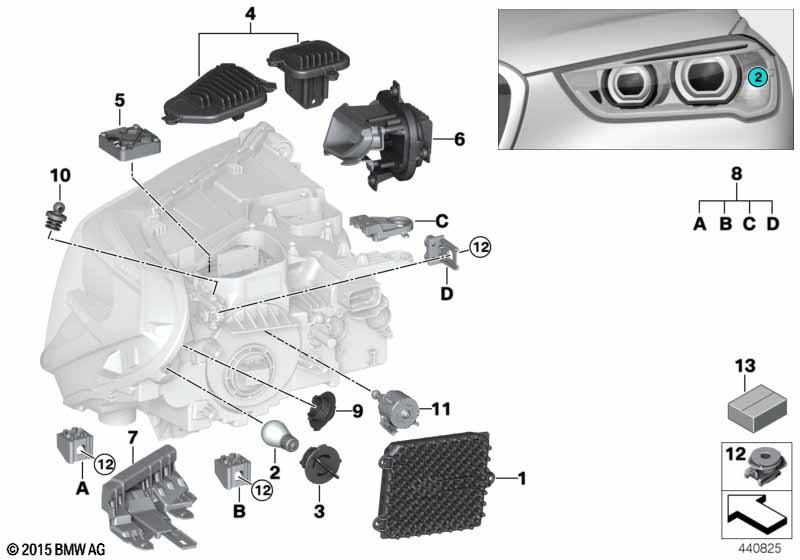 Genuine BMW 63117428787 F48 F39 Led Module For Cornering Light, Left (Inc. X2 28i, X2 25iX & X2 25dX) | ML Performance UK Car Parts