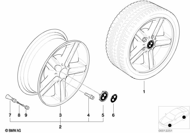 BMW light-alloy wheel star spokes 43