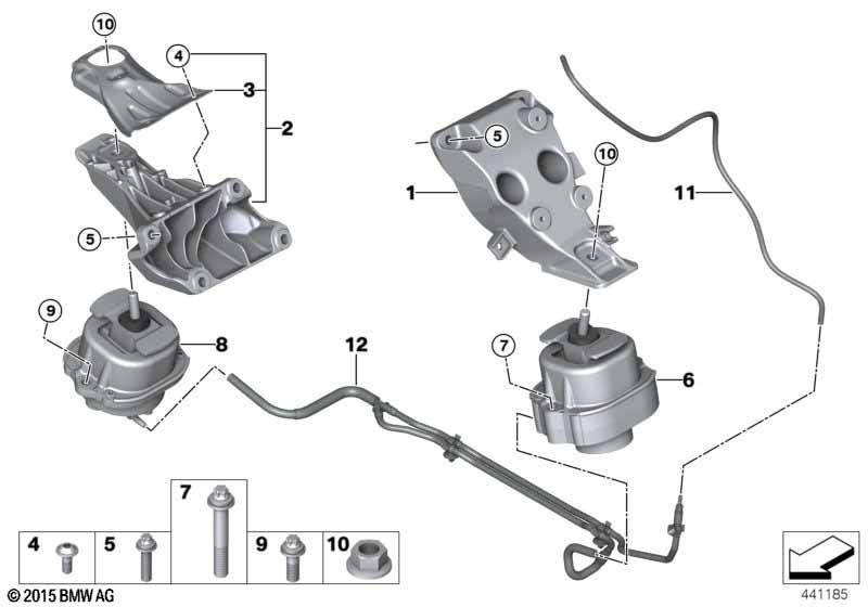 Genuine BMW 22116856182 F15 F16 Engine Supporting Bracket, Right (Inc. X6 28iX, X5 28iX & X5 40eX) | ML Performance UK Car Parts