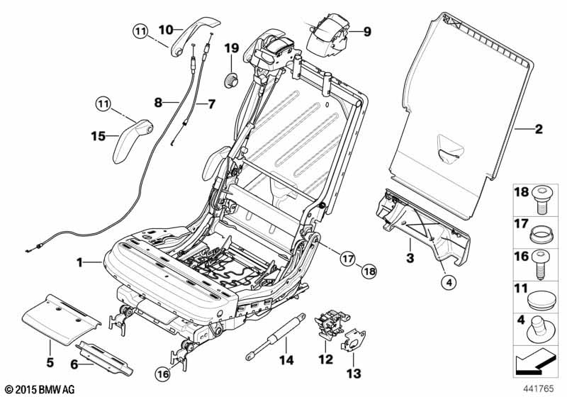 Genuine BMW 52207247437 E70 Trim Backrest, Right TABAK (Inc. X5 50iX, X5 35iX & X5 3.0si) | ML Performance UK Car Parts