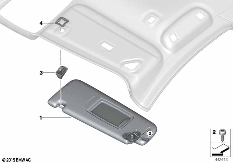 Genuine BMW 51167408560 G11 G12 Sun Visor, Alcantara With Label, Right CANBERRABEIGE (Inc. 730i, 750Li & 740Li) | ML Performance UK Car Parts