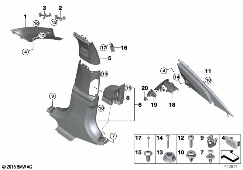 Genuine BMW 51437422601 Trim, C-Pillar, Alcantara, Top Left CANBERRABEIGE (Inc. M760iX, 740iX & 750i) | ML Performance UK Car Parts