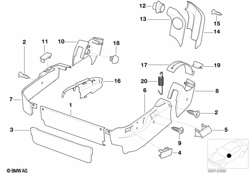 Genuine BMW 52108118509 E31 Covering Inner Left SILBERGR.DUNKEL (Inc. 840i, 850CSi & 850Ci) | ML Performance EU Car Parts