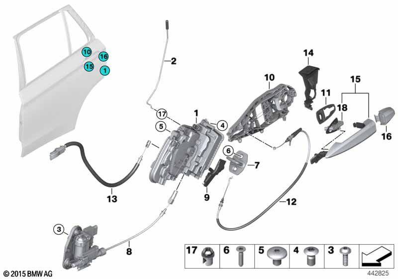 Closing system, door, rear