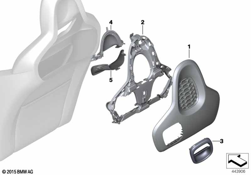 Seat, front, backrest trim covers