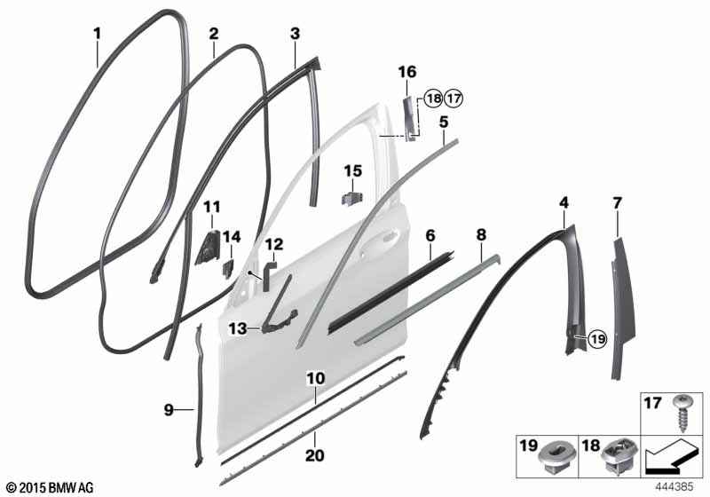 Genuine BMW 51339481272 G11 Right Window Guide (Inc. 740e, 750LiX 4.4 & 740eX) | ML Performance EU Car Parts