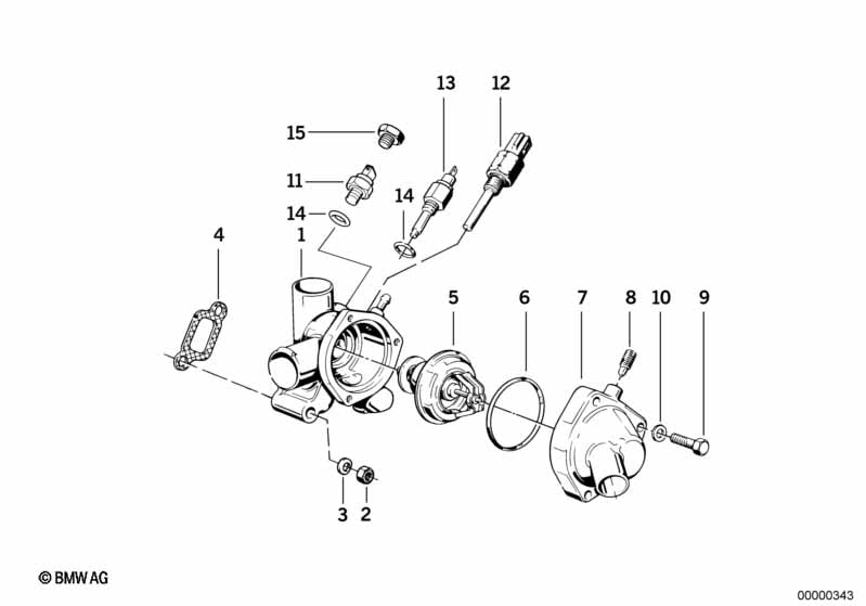 Cooling system-thermostat housing