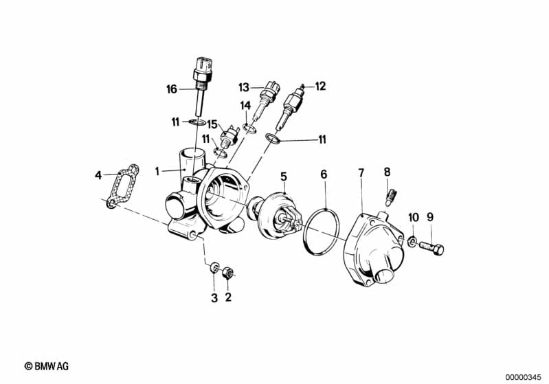 Cooling system-thermostat housing