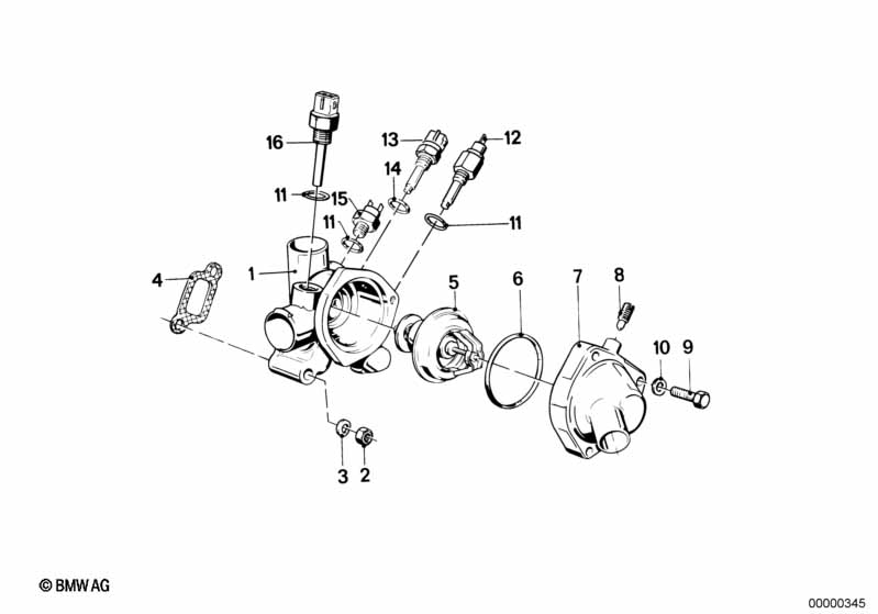 Cooling system-thermostat housing