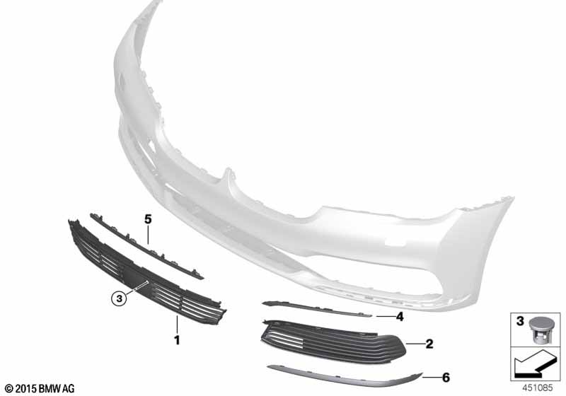 Genuine BMW 51117486842 G11 G12 Grill, Air Intake, Open, Right NSW (Inc. 740iX, 730dX & 740dX) | ML Performance UK Car Parts