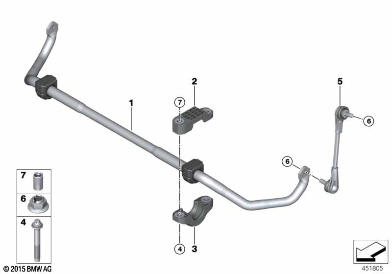 Genuine BMW 31306873467 G32 Stabilizer Front With Rubber Mounting (Inc. 630i, 620d & 640i) | ML Performance UK Car Parts