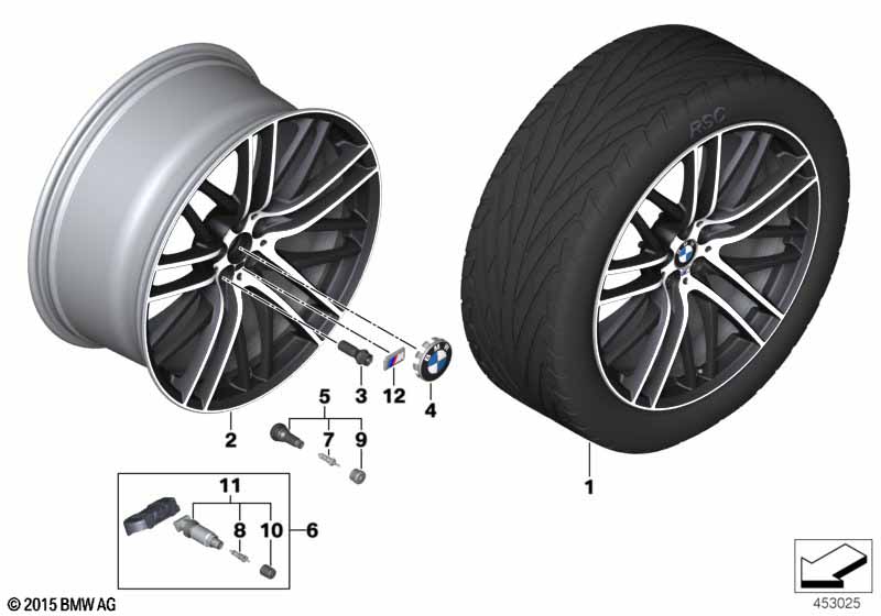 Genuine BMW 36116867341 G12 G32 G11 Gloss-Turned Light Alloy Rim 8,5JX21 ET:25 (Inc. 730i, 740LdX & 750i) | ML Performance EU Car Parts