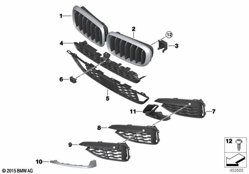 Genuine BMW 51118069316 F16 Grill, Side, Open, Right M (Inc. X6) | ML Performance UK Car Parts