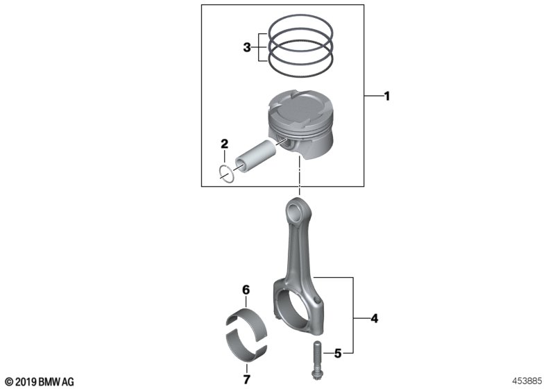 Genuine BMW 11258637807 F36 F23 Piston Length 52 mm (Inc. 540i, 740Li & 540iX) | ML Performance UK Car Parts