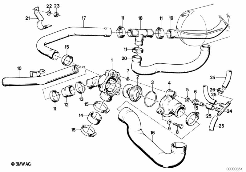 Genuine BMW 11531306873 E28 E24 Water Connector (Inc. M635CSi, M5 & M6) | ML Performance UK Car Parts